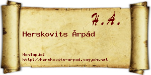 Herskovits Árpád névjegykártya