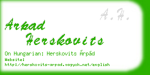 arpad herskovits business card